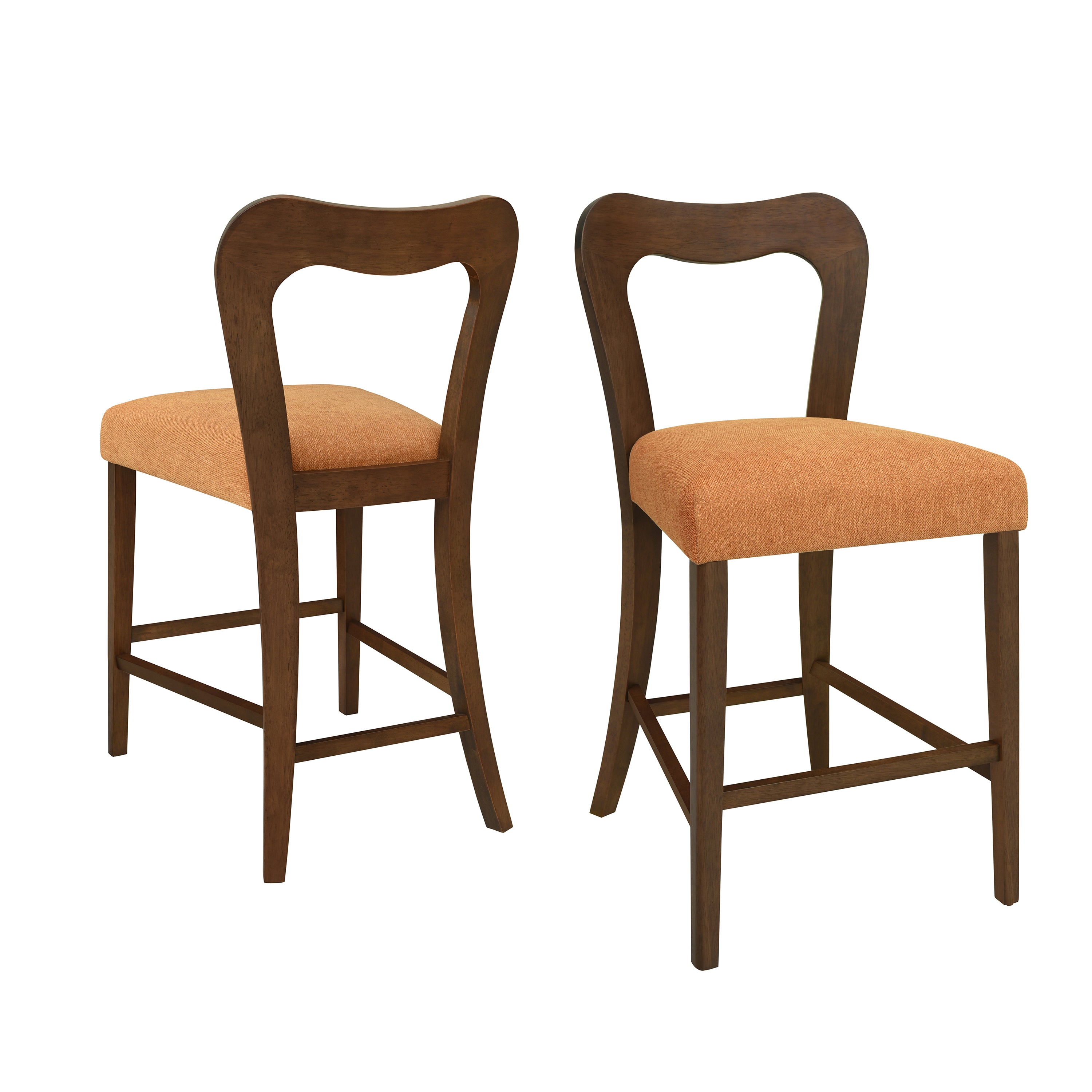 Counter Stool Without Arm (Walnut + Caramel) - Set of 2