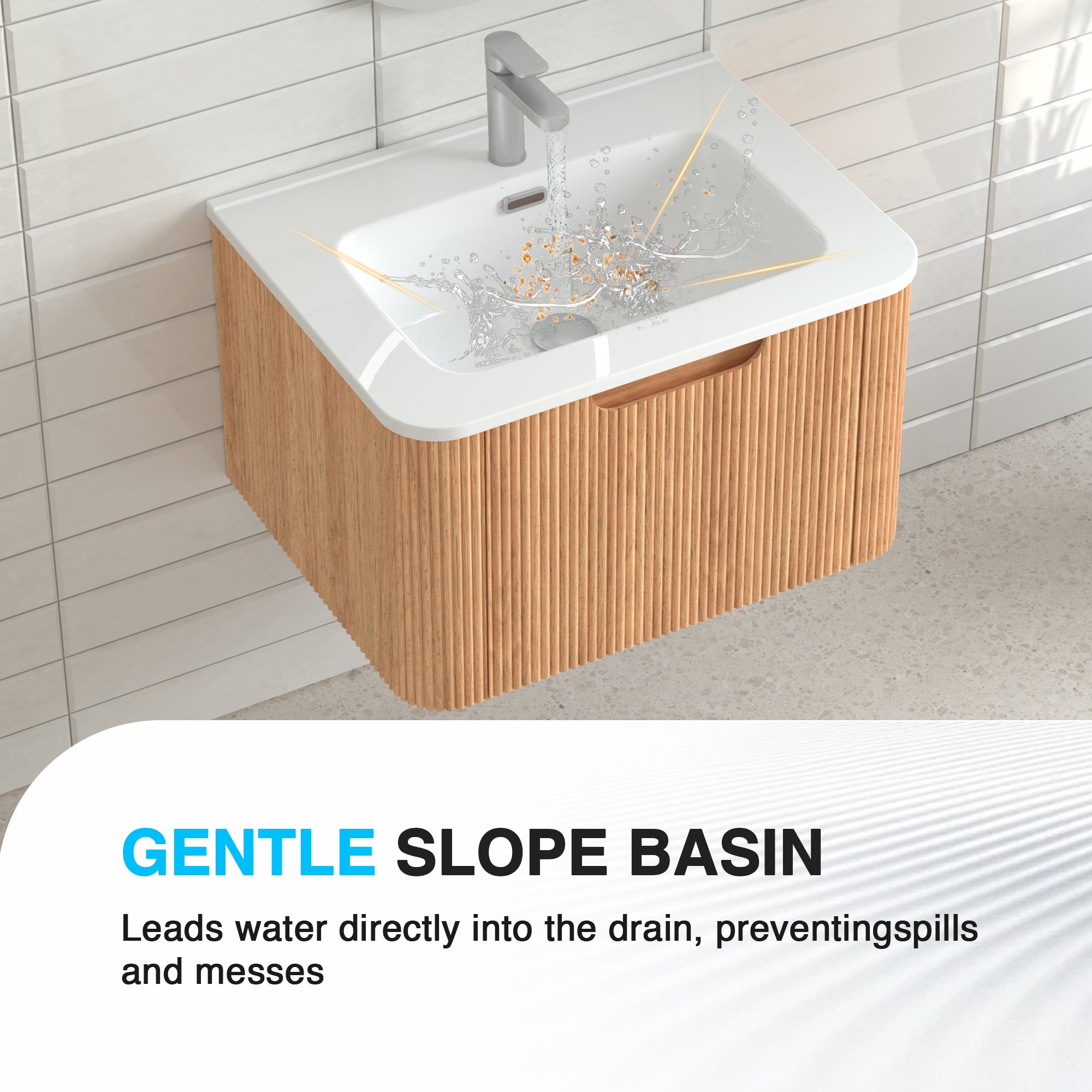 24" Wall-Mounted Floating Bathroom Vanity