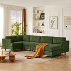 Modern Modular Sectional Sofa - Green Upholstered