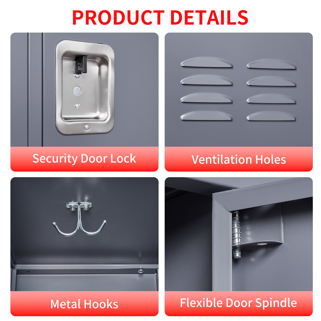 9 Door 72"H Metal Lockers With Lock