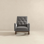 Premium Demetrius Light Grey Fabric Rocking Chair