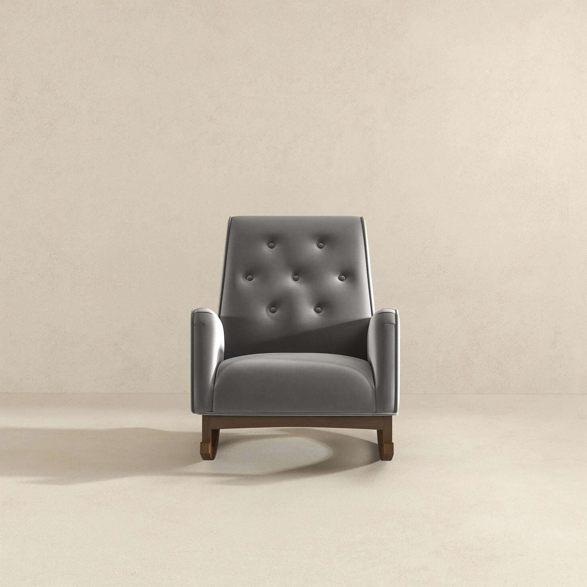 Premium Demetrius Light Grey Fabric Rocking Chair