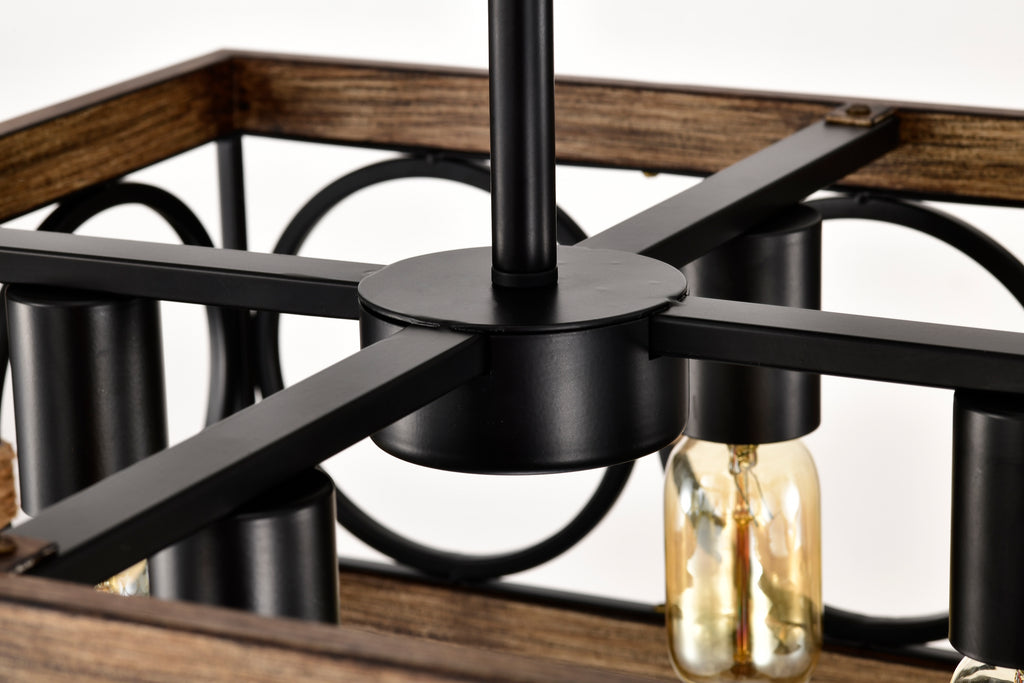 4-Light Square Kitchen Island Light Fixture