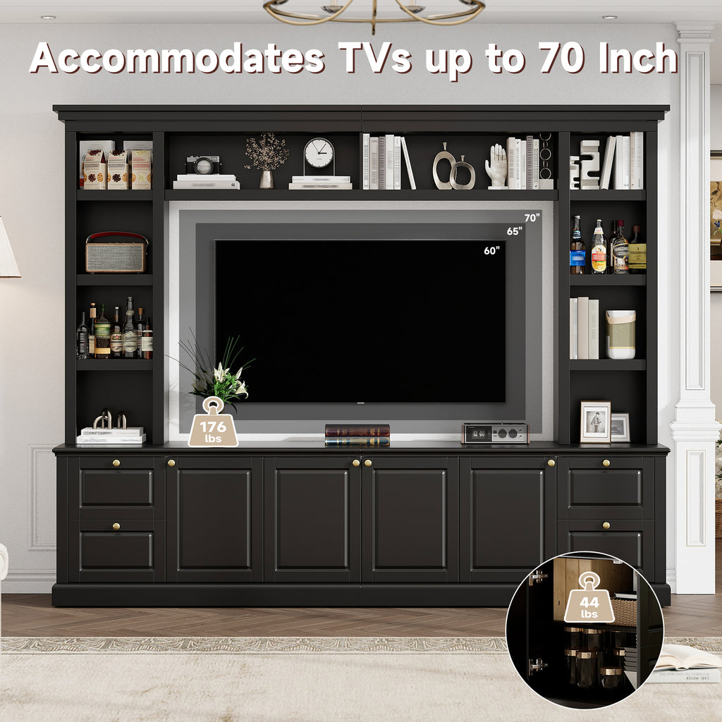 All-in-One Modern TV Stand with Bookcase