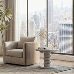 Modern Stacked Cobblestone End Table