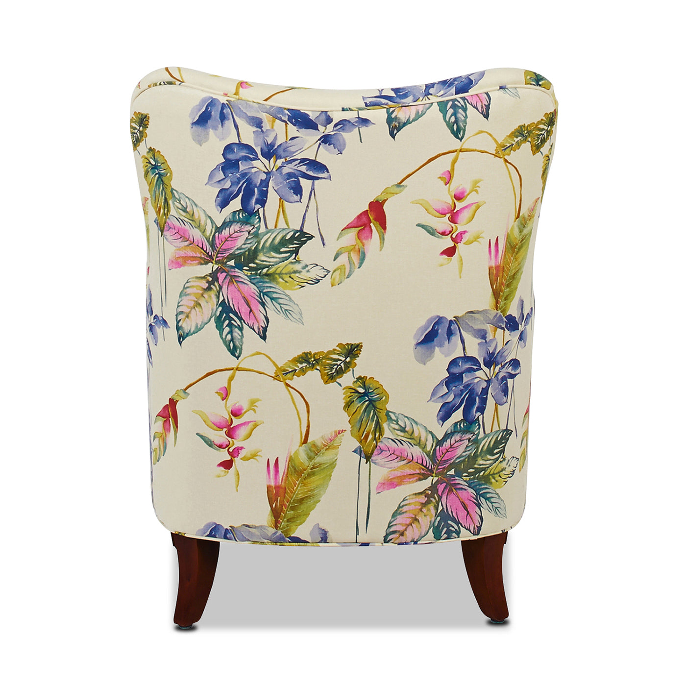 Paradise Upholstered Arm Chair, Off-White/Floral Printed On Cotton