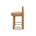 Penny Round Arched Fully Upholstered Counter Stool Set of 2, Golden