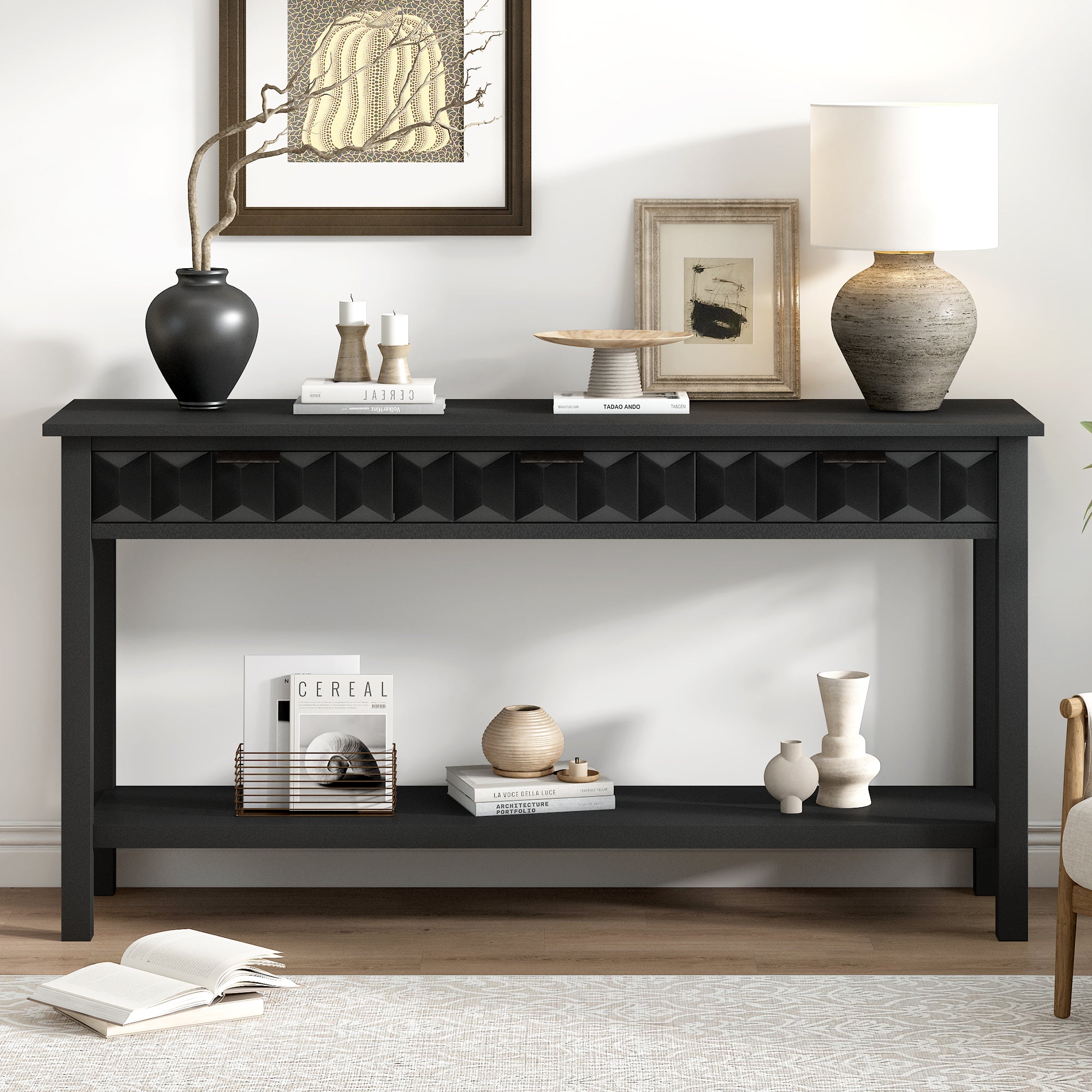 U_Style 58.3'' Fir Veneer Entryway Table