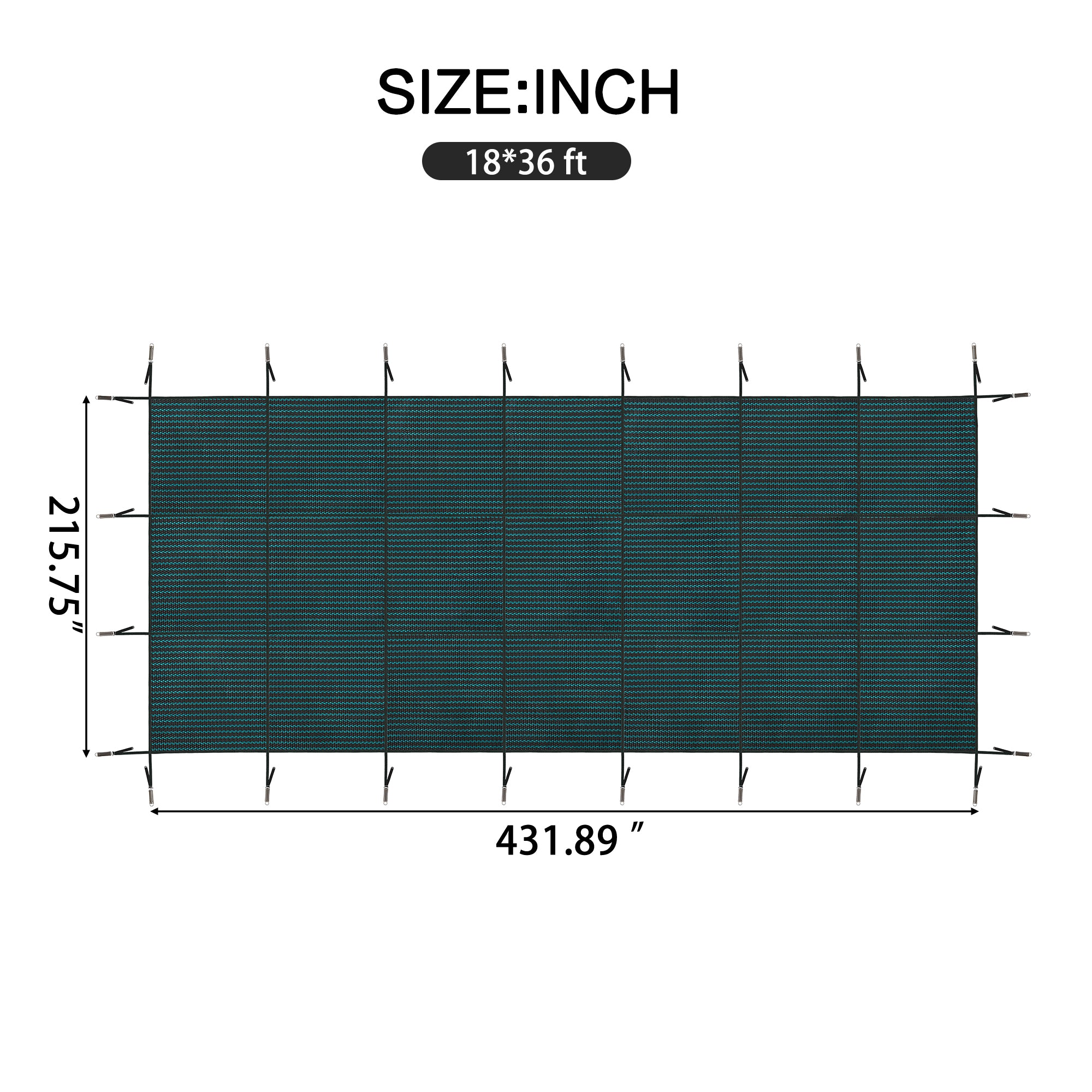 Swimming Pool Safety Cover for 16x34ft Pools
