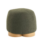 Fully Assembled Round Soft Teddy Fabric Upholstered Ottoman