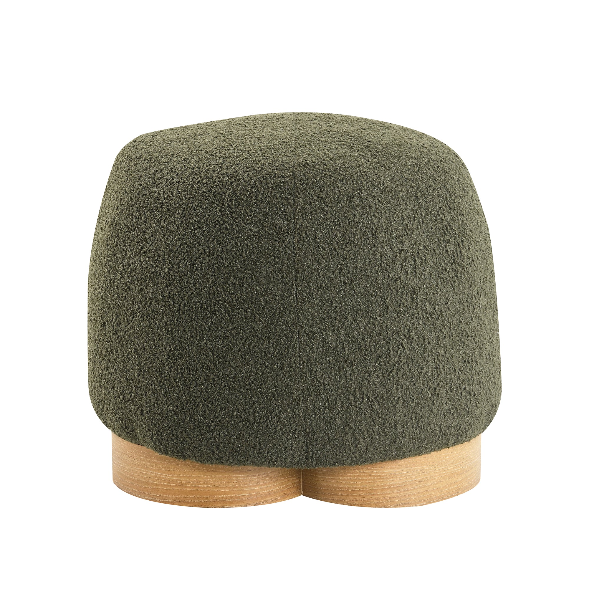 Fully Assembled Round Soft Teddy Fabric Upholstered Ottoman