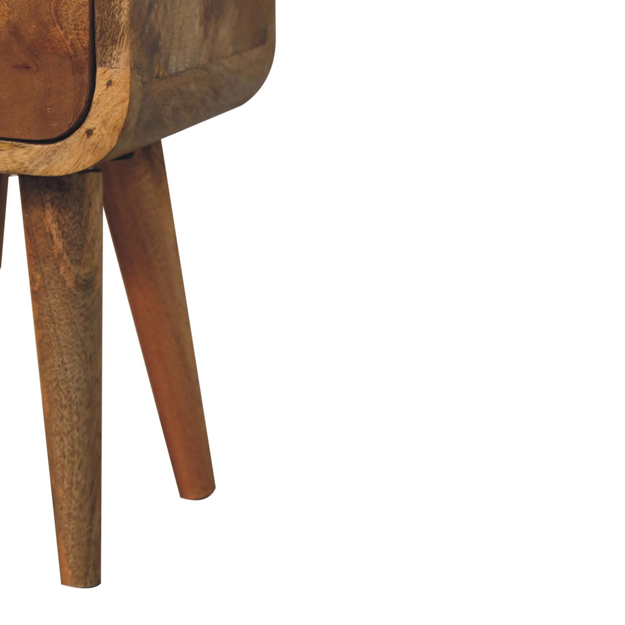 Solid Wood Extra Mini Curved Oak-ish Bedside Table