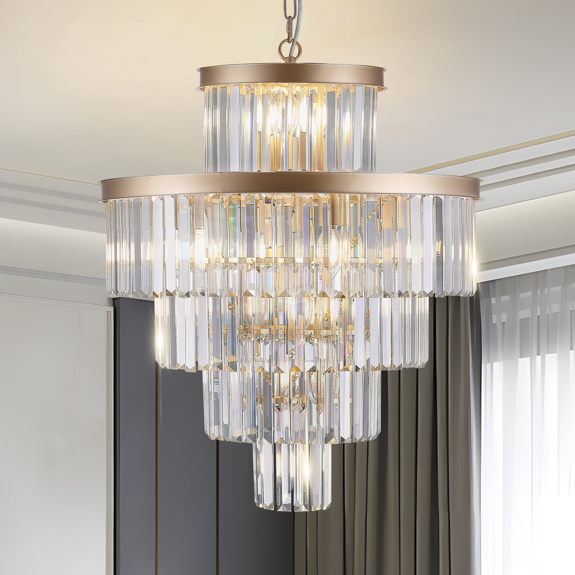 Golden Luxury Crystal Chandelier