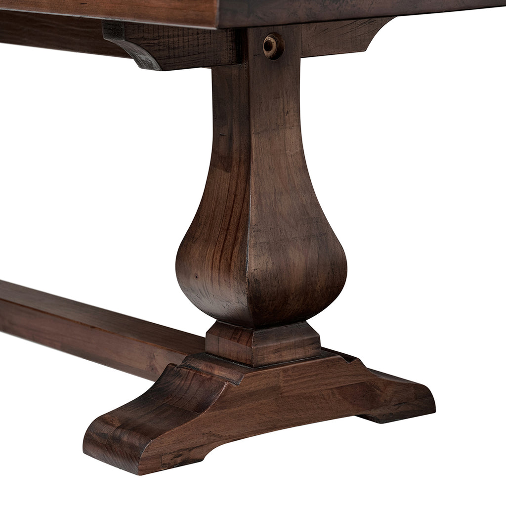 Whitmore 60-Inch Reclaimed Pine Trestle Dining Bench, Dark Brown