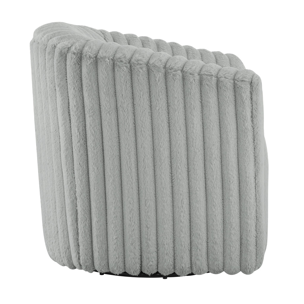 Alexa Ultra Plush Wide Cord-like Swivel Barrel Chair