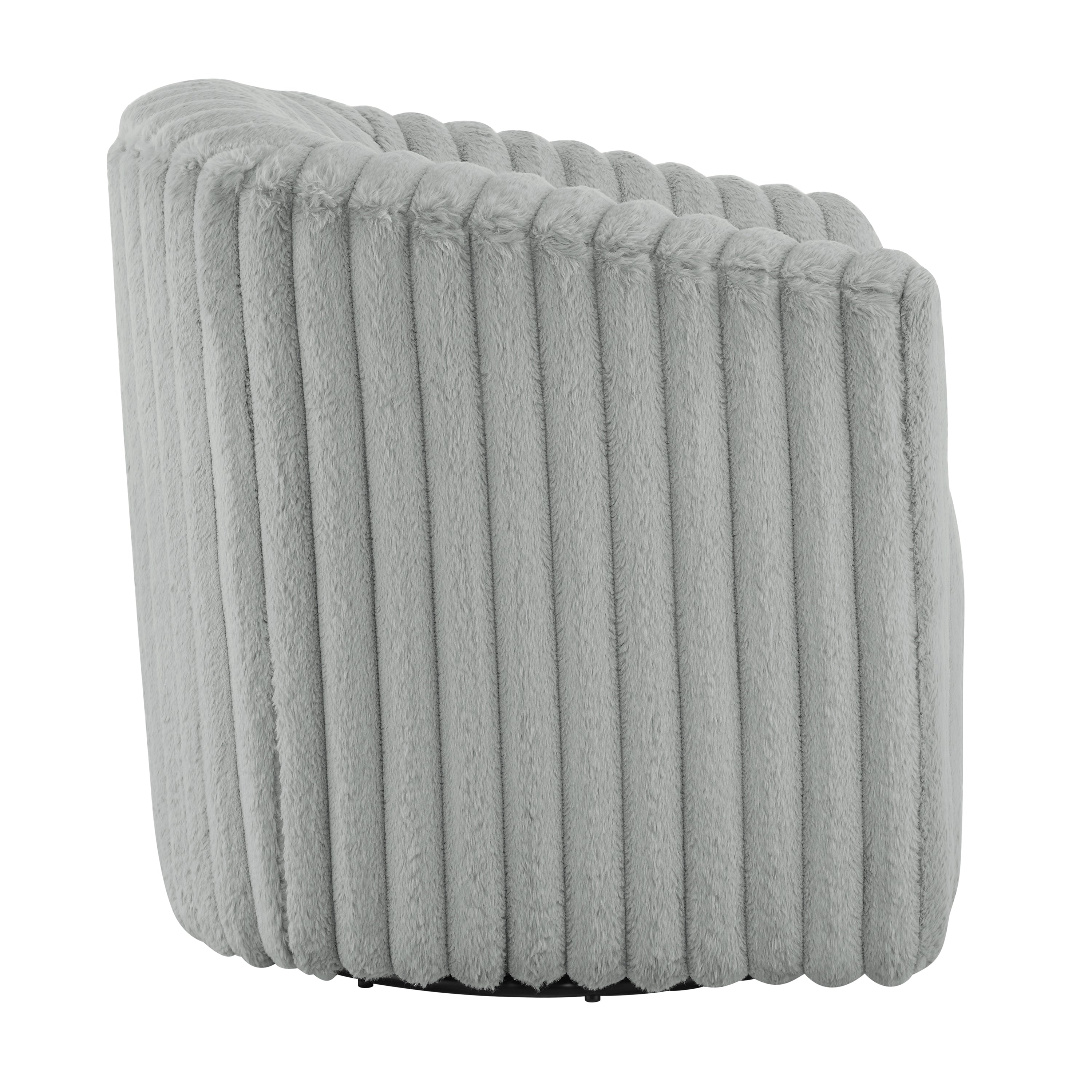 Alexa Ultra Plush Wide Cord-like Swivel Barrel Chair