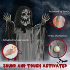 Outsunny 74" Life Size Outdoor Halloween Skeleton Witch Decoration