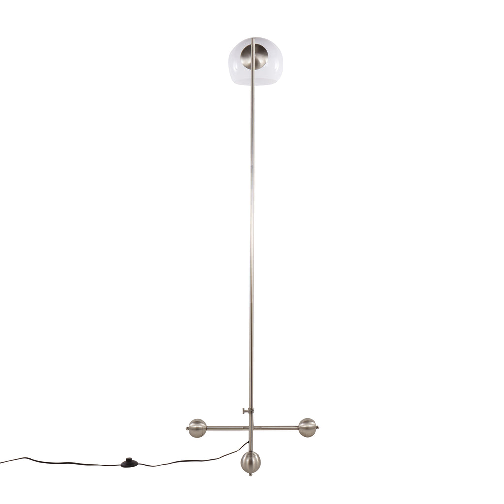 Eileen Contemporary Floor Lamp in Brushed Nickel