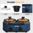 Double Slow Cooker with 2 Removable Pots