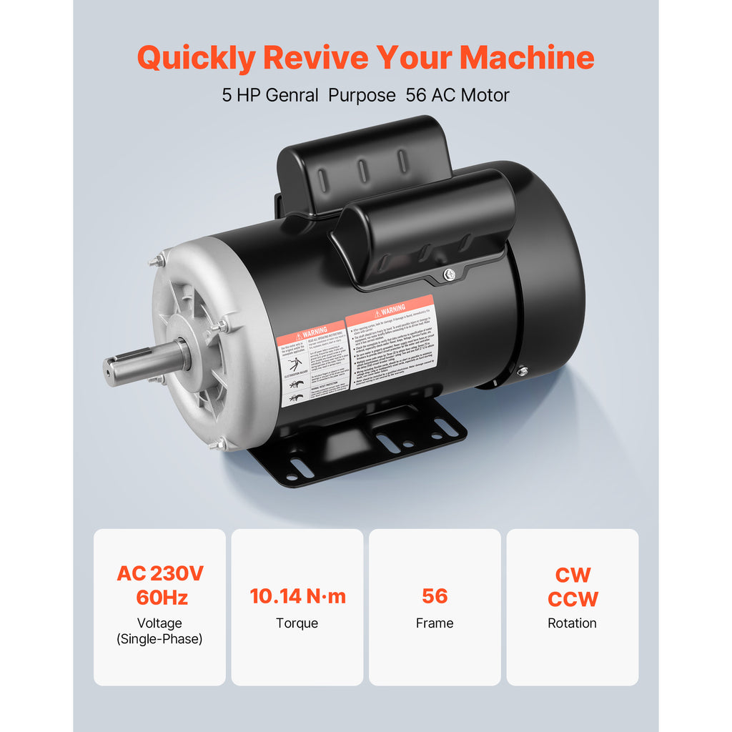 5 HP Electric Motor, 3450RPM Air Compressor Motor