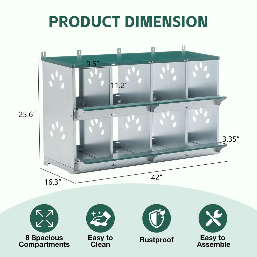 8 Compartment Chicken Nesting Boxes