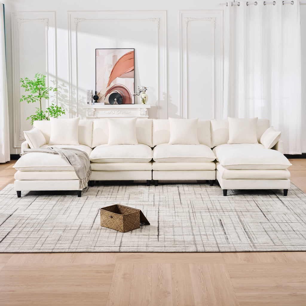 140.9-Inch U-Shaped Modular Sectional Sofa