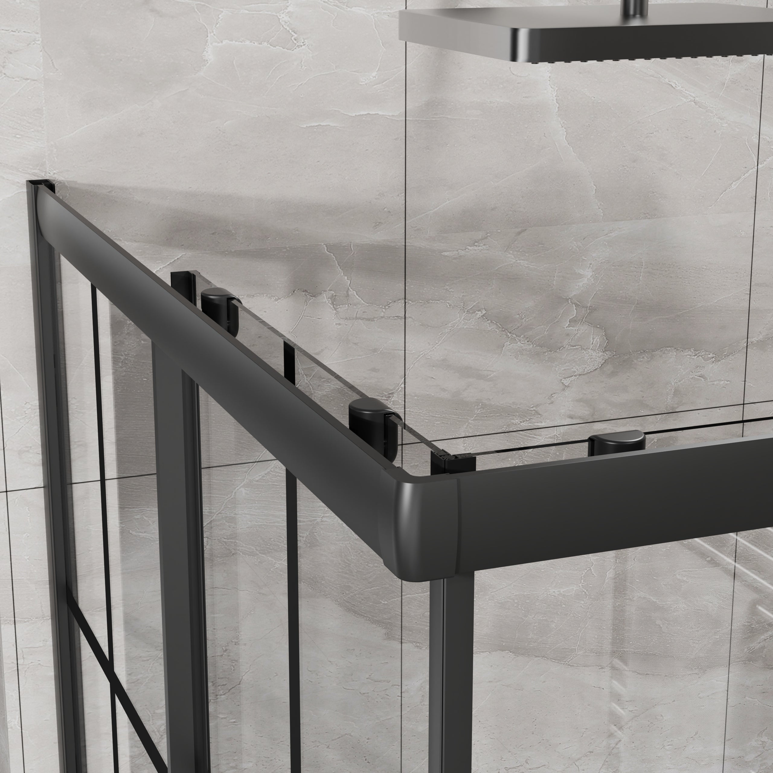 Goodyo Corner Shower Enclosure 36 in. D x 36 in. W x 72 in. H