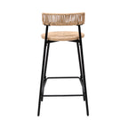 Hand Woven Bar Stools with Back Set of 2