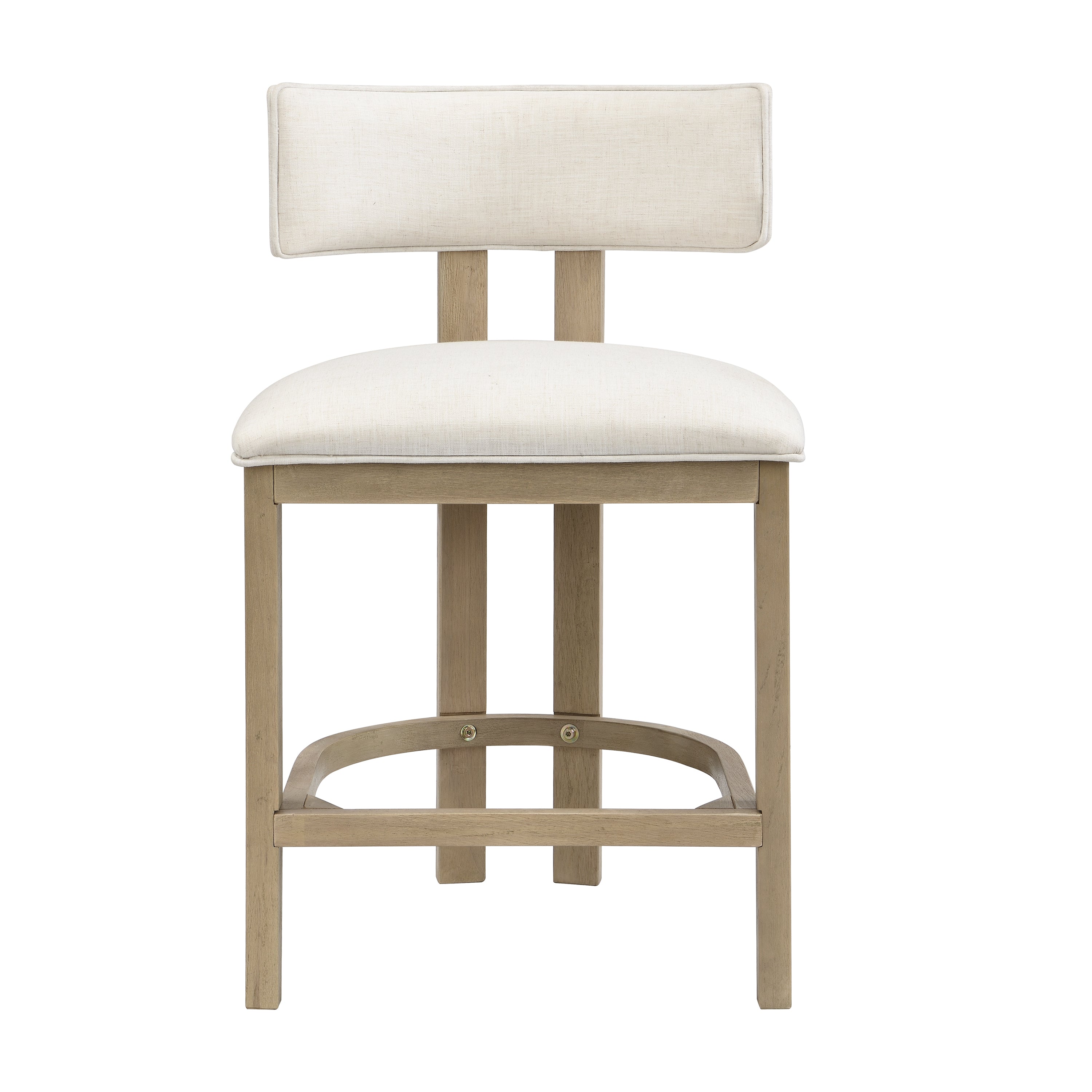 26" Counter Height Bar Stool Set of 2 - Light Ash & Beige