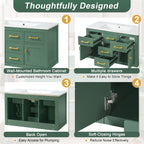 36" Wall Mounted Bathroom Cabinet – French Style Bathroom Vanity
