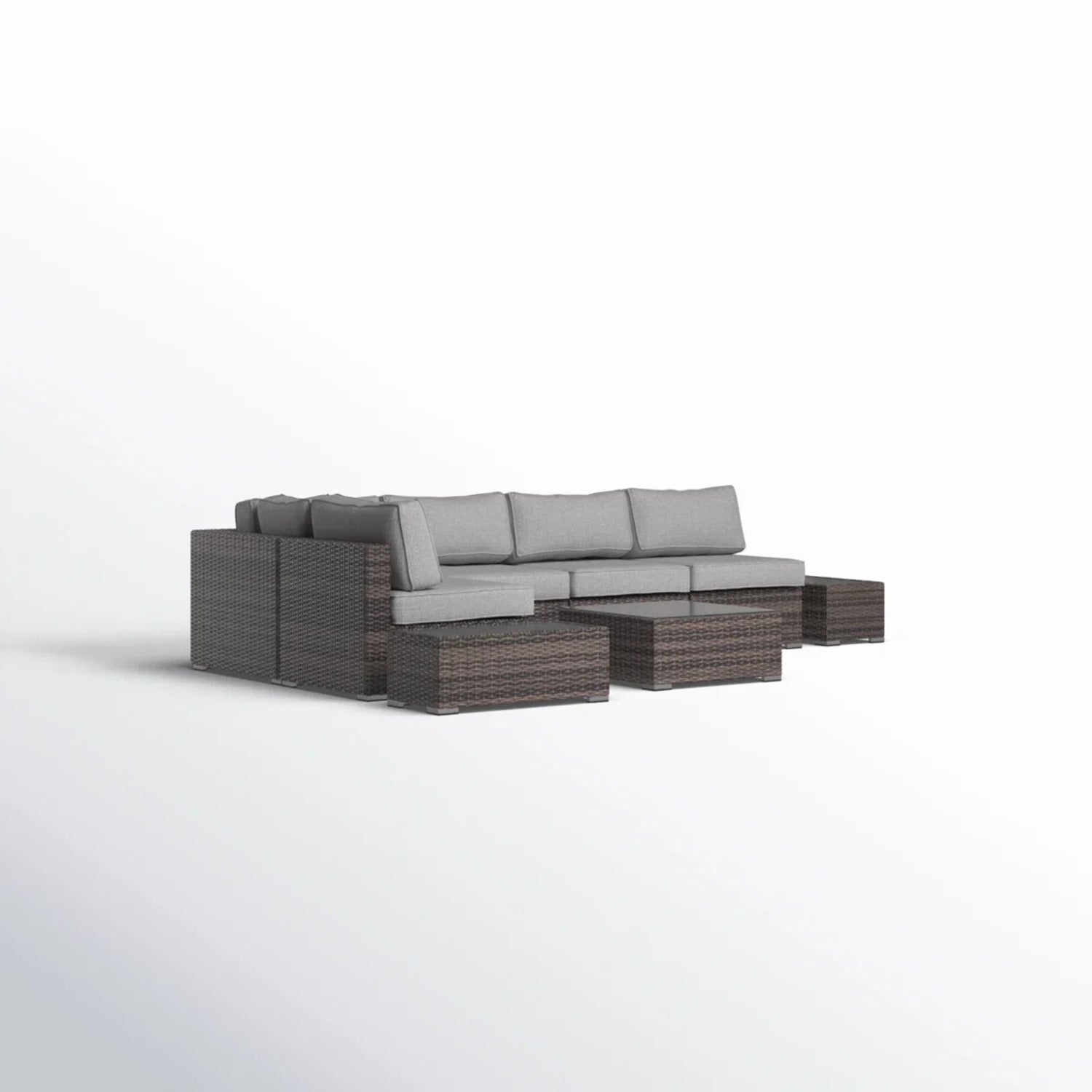 Fully Assembled 4-Seat Rattan Wicker Patio Conversation Set with Cushions