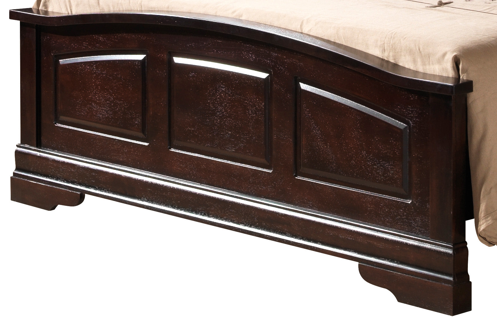 Elegant King Bed in Warm Cappuccino