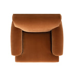 Alana 38" Lawson Accent Arm Chair with Metal Casters, Burnt