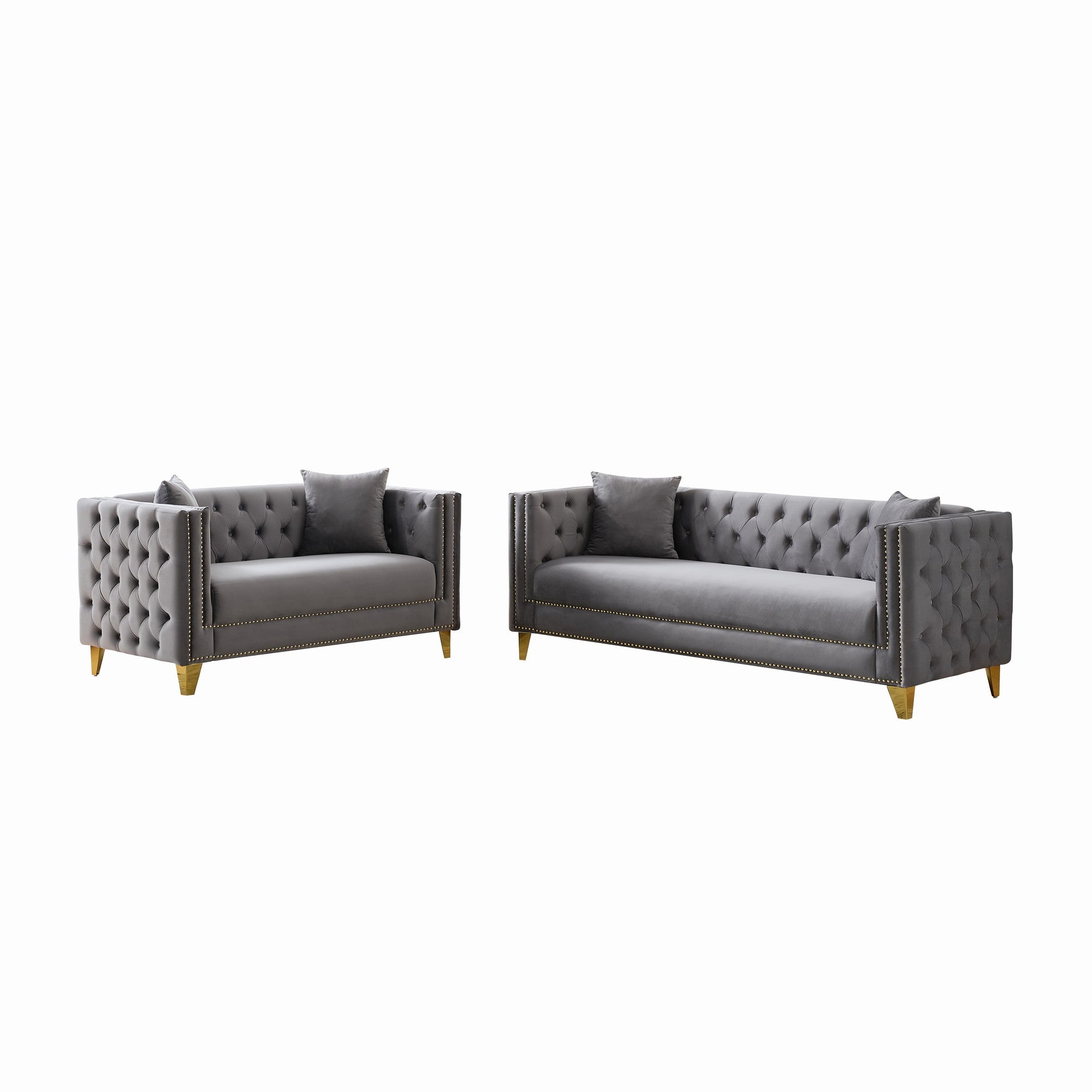 Chesterfield Velvet Sofa - 3+2 Seater Deep Seat Sofa