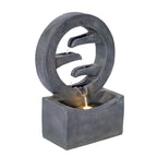 26.77"H Modern Circular Outdoor Fountain with LED Light