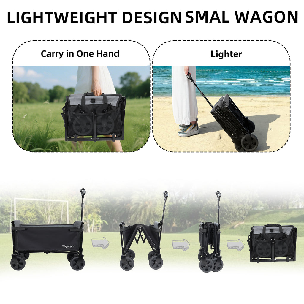 All-in-One Convertible Folding Trolley with Bench Seat and Dog Leash