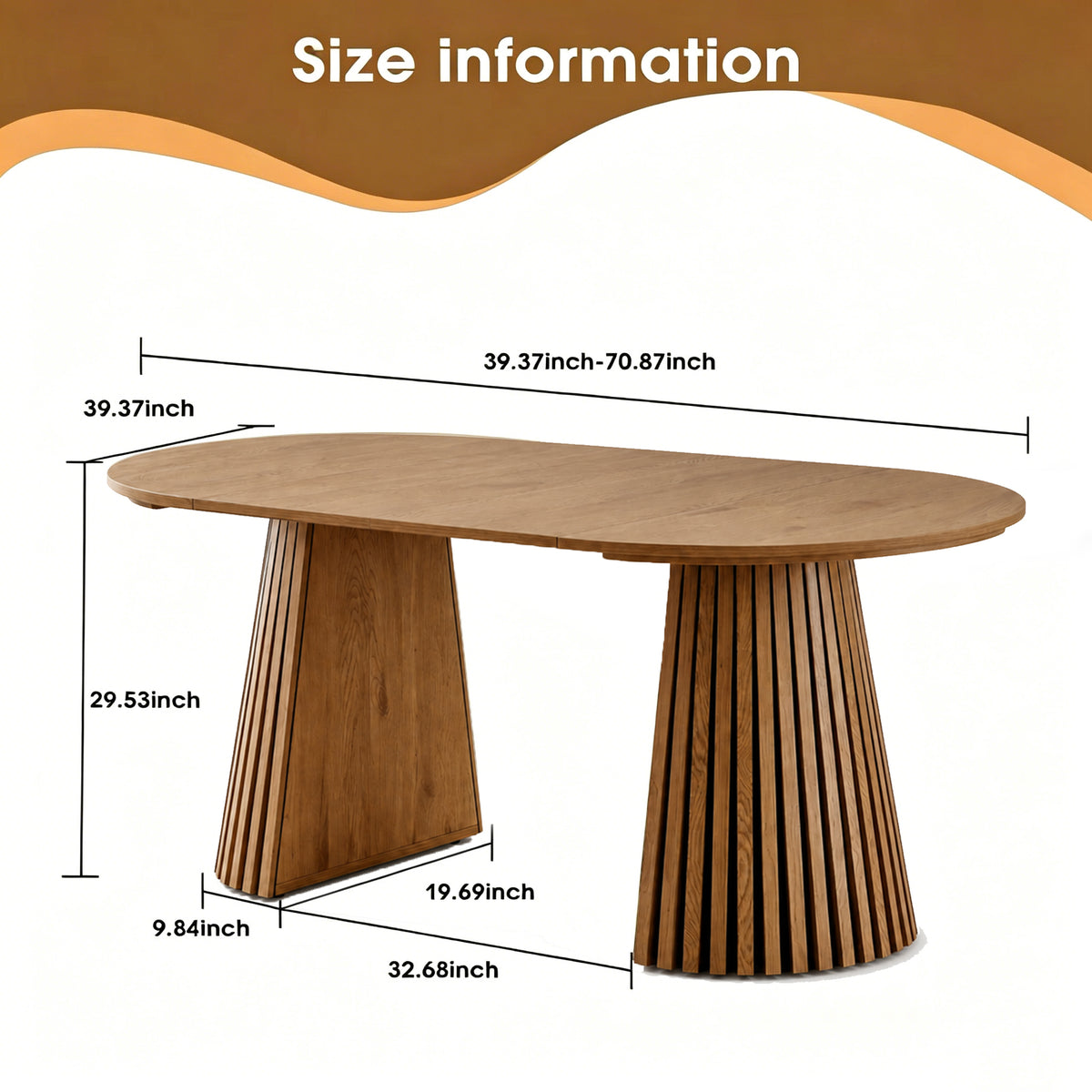 Flexible and Extendable Wooden Dining Table