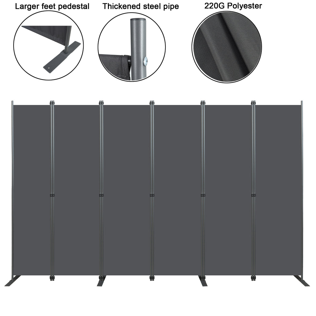 Room Divider 6-Panel - Black