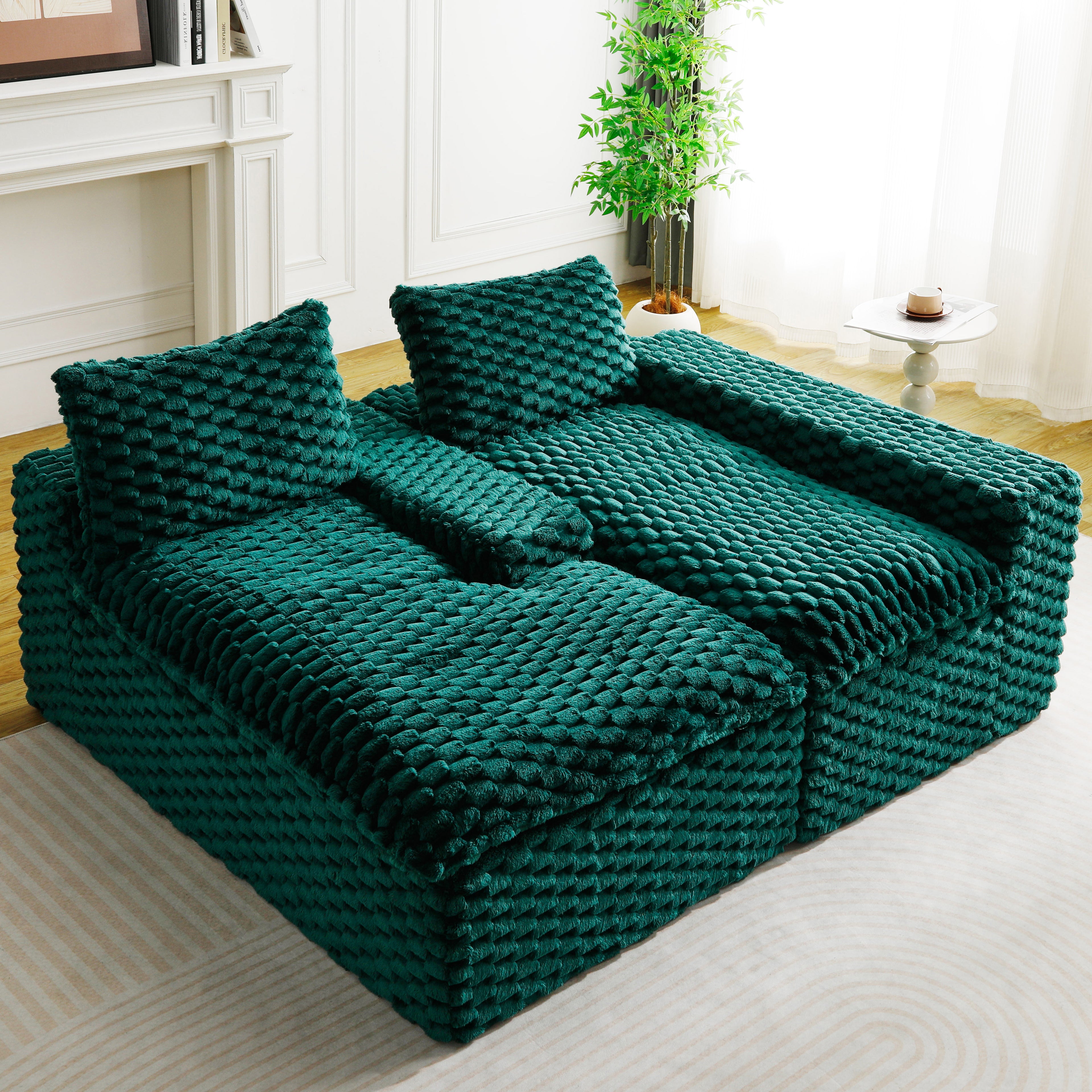 Green Turtle Velvet Versatile Sofa