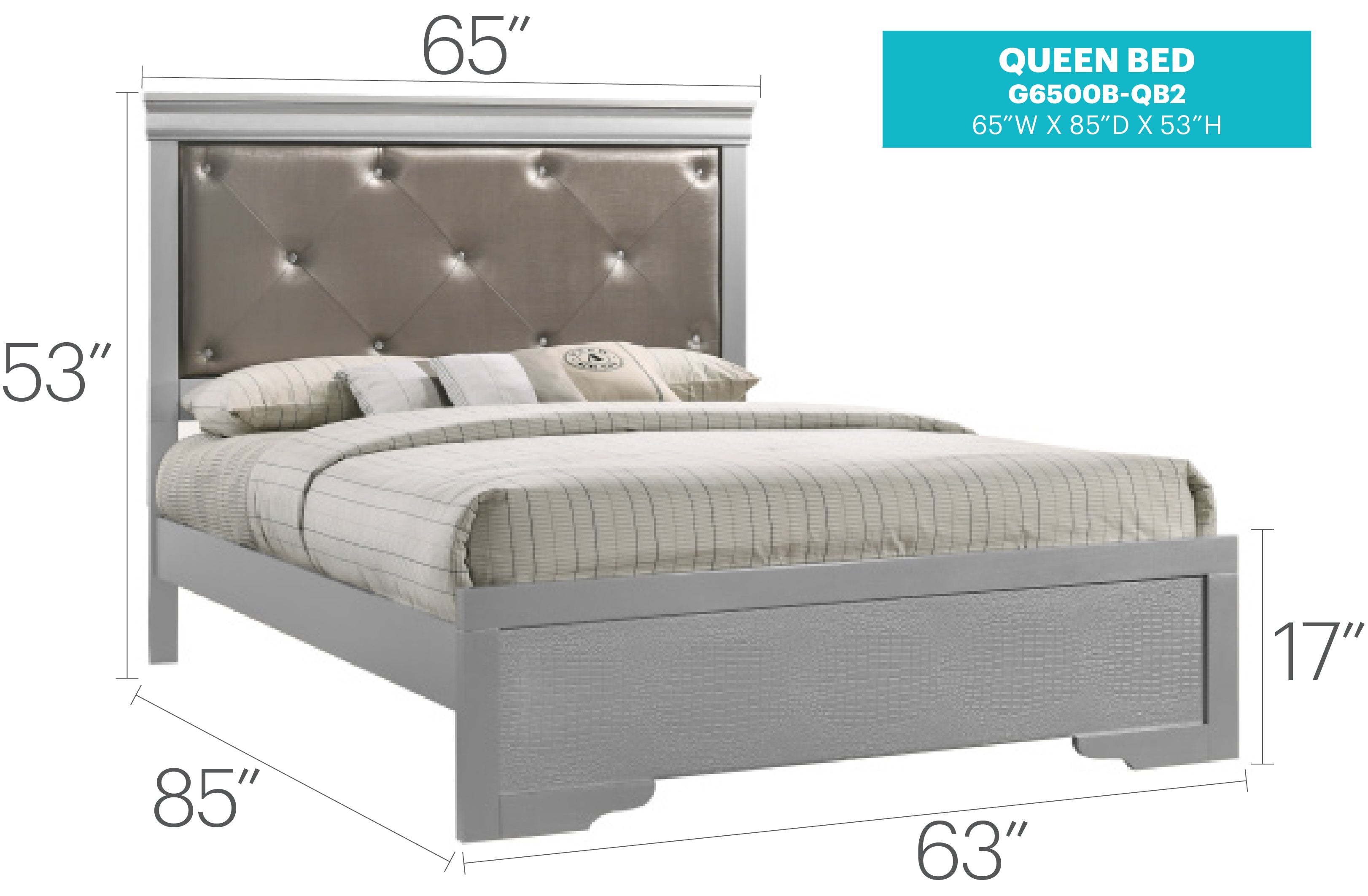 Elegantly Designed Transitional Queen Bed