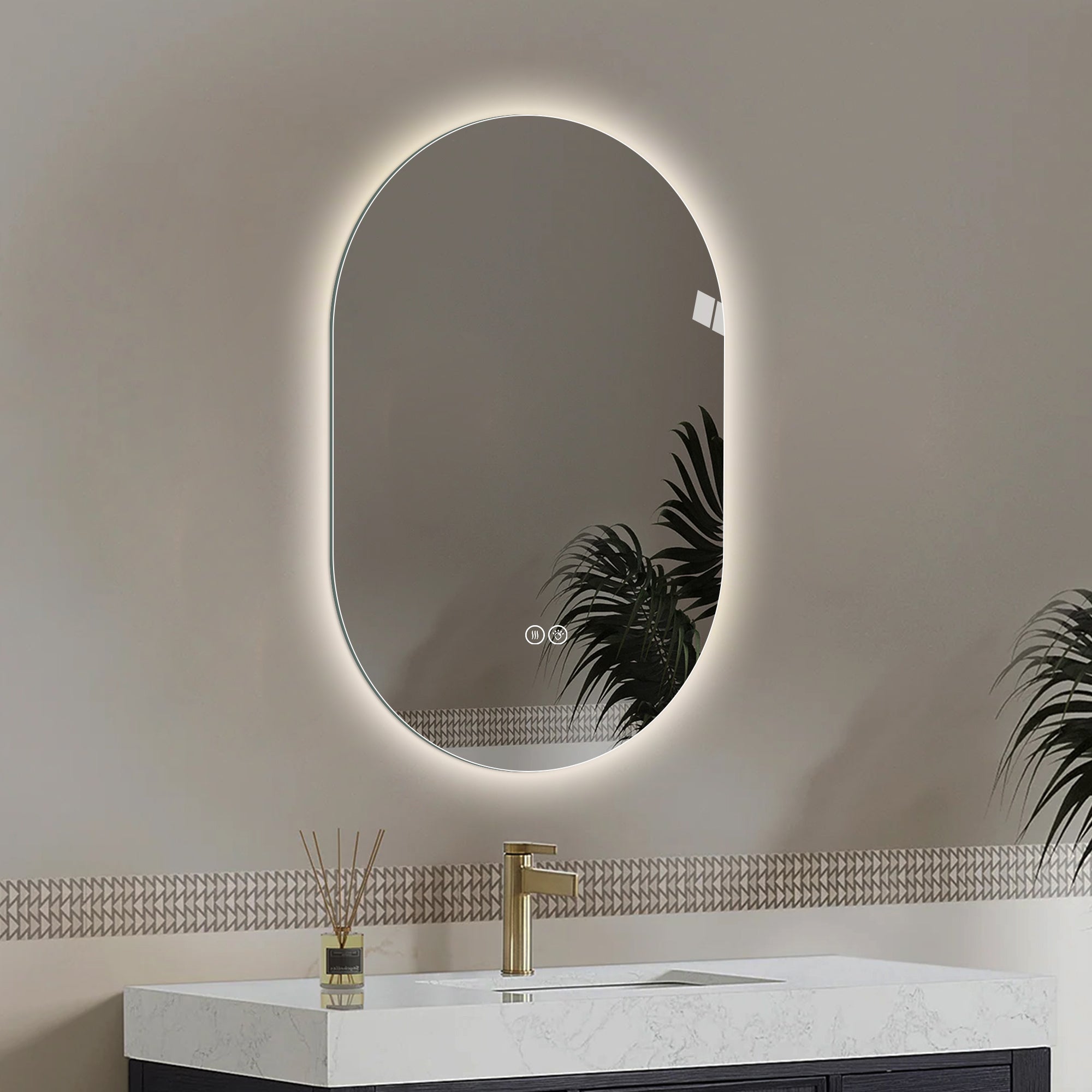 48*30 Inch Smart Wall Mounted LED Bathroom Mirror
