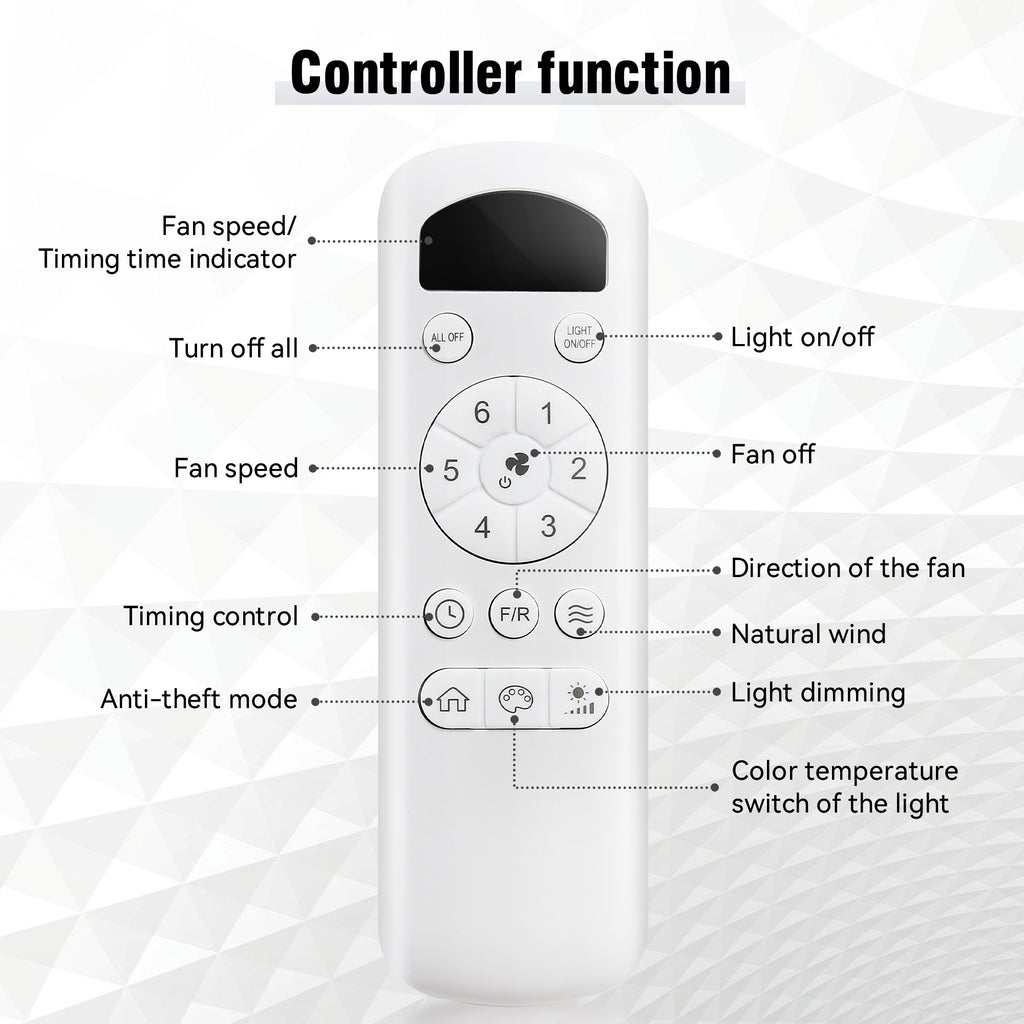 52 Inch Modern Ceiling Fan With Remote Control