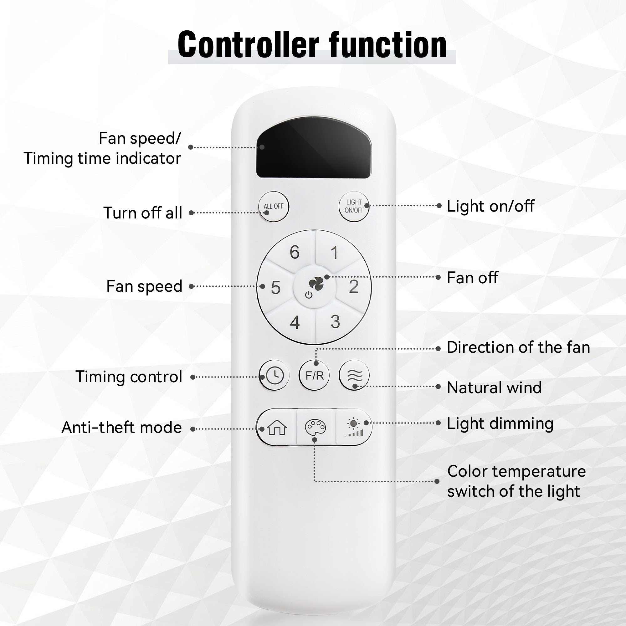 52 Inch Modern Ceiling Fan With Remote Control