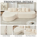 110.2'' Ivory Curved Sectional Sofa