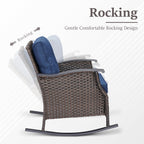 Outdoor Gliding Wicker Chairs Set of 2