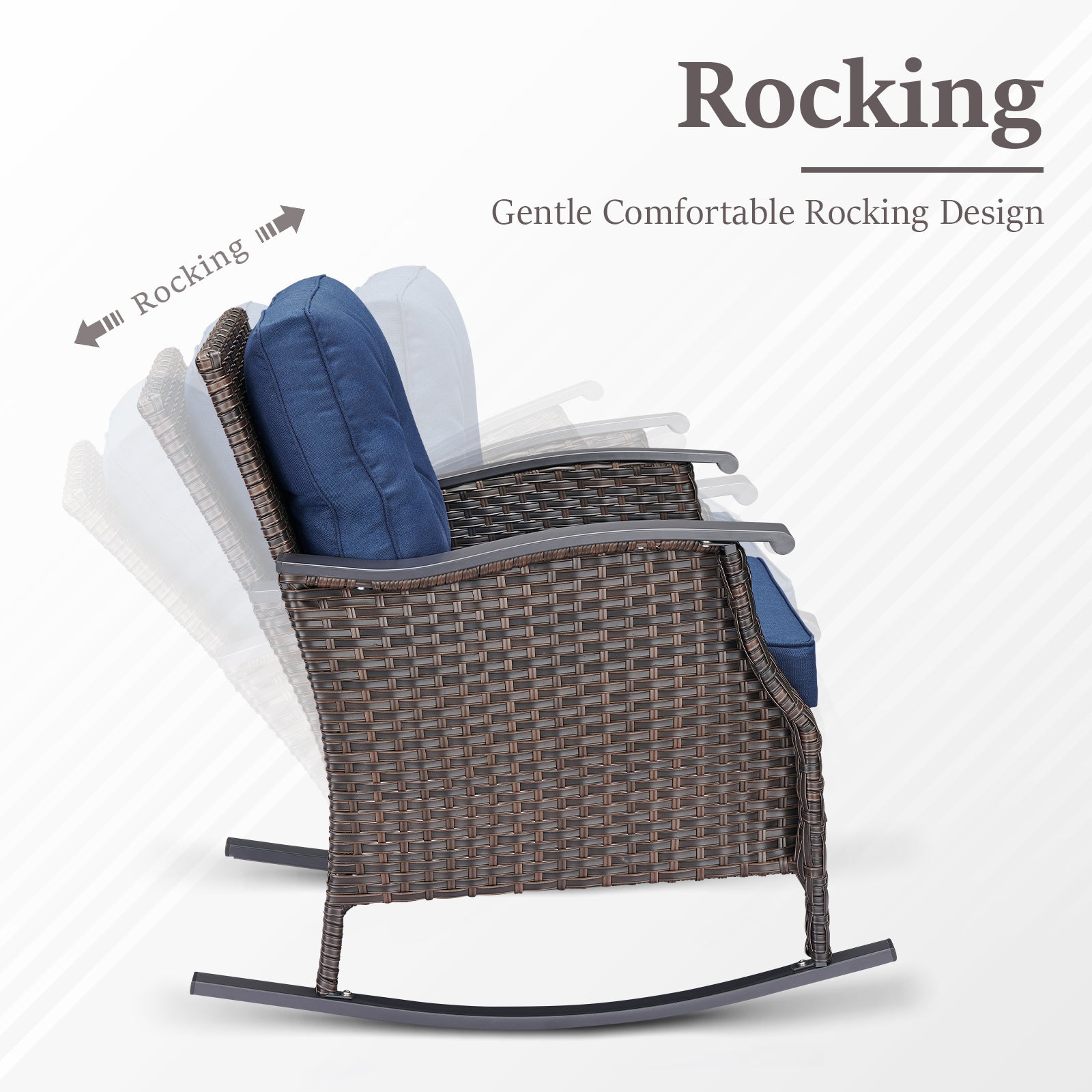 Outdoor Gliding Wicker Chairs Set of 2