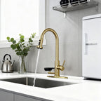 3-in-1 Kitchen Faucet with Press-Type Glass Rinser