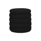 Fuji 19" Oversized Round Storage Ottoman, Ebony