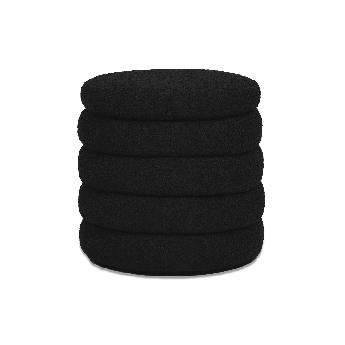 Fuji 19" Oversized Round Storage Ottoman, Ebony