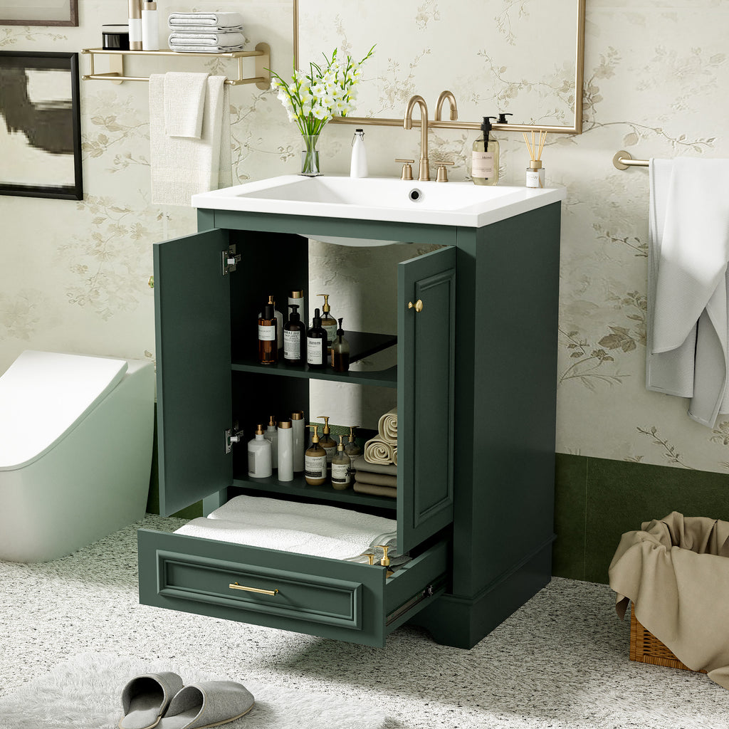 24'' Bathroom Vanity with Ceramic Sink Combo